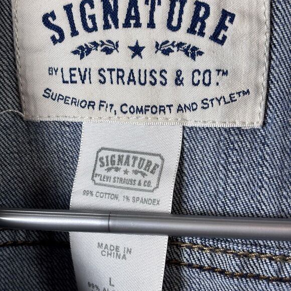 Levi's Signature Youth Girls Size Large Jean Jacket Medium/ Dark Y2K, 90's - Picture 6 of 15